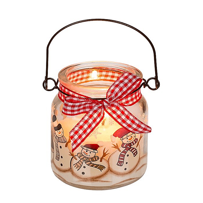 BLU SUPORT LUMANARE DIN STICLA 6*6.5CM CU MANER METALIC, COUNTRY CHRISTMAS 945044 [4]