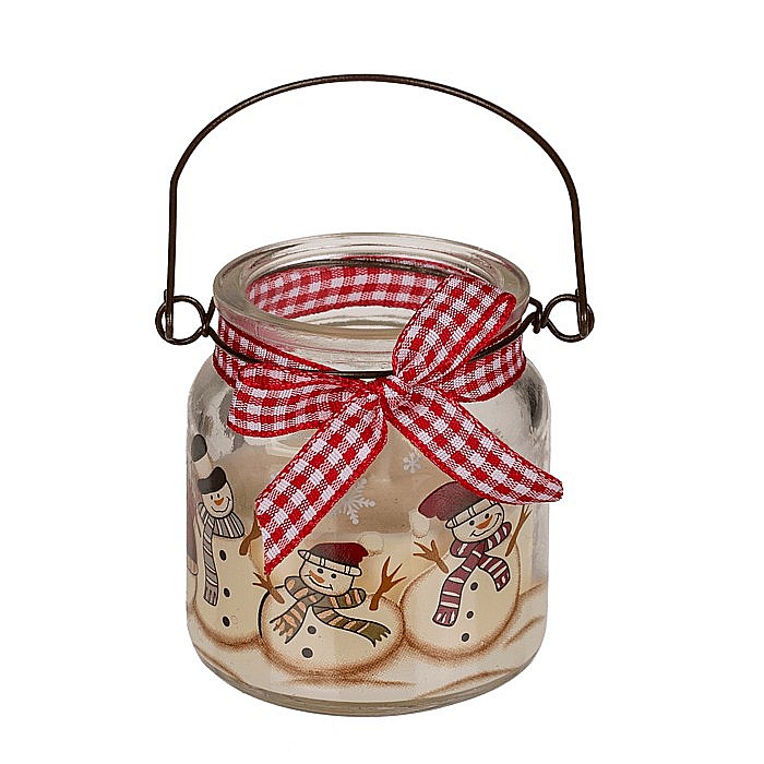 BLU SUPORT LUMANARE DIN STICLA 6*6.5CM CU MANER METALIC, COUNTRY CHRISTMAS 945044 [5]