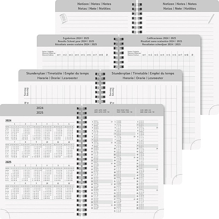 BR AGENDA SCOLARA SPIRA A5 PP DATATA ZILNIC 2024-2025 CU ELASTIC PLAIN BLACK 72055125 [5]