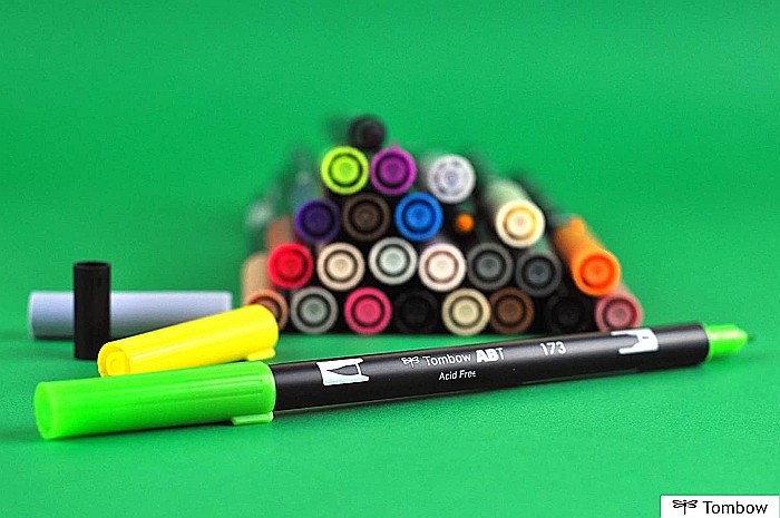 CON MARKER TIP ACUARELA 2 CAPETE TOMBOW WILLOW GREEN ABT-173 [6]