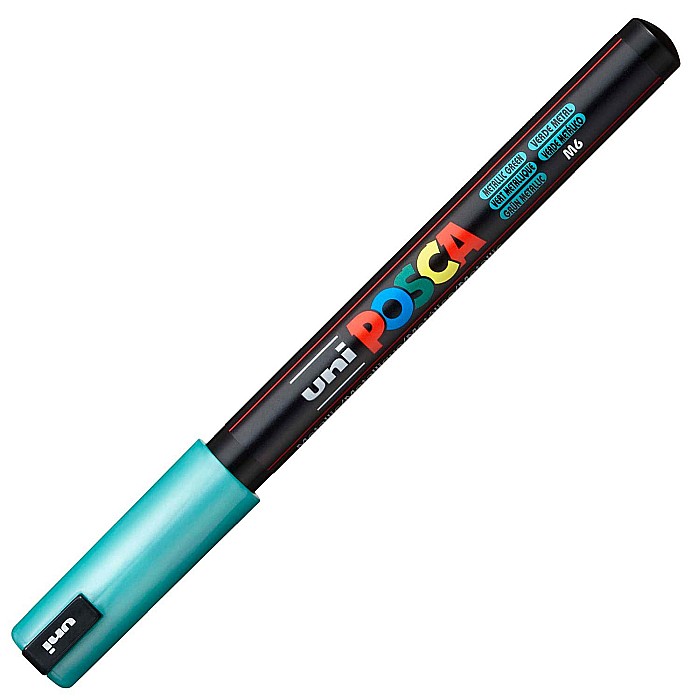 MARKER UNI POSCA VARF METALIC 0.7MM PC1MR M625/34750 VERDE METALIZAT [1]