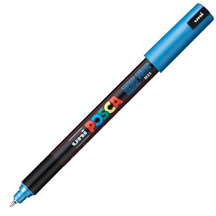 MARKER UNI POSCA VARF METALIC 0.7MM PC1MR M484/34746 ALBASTRU METALIZAT [2]