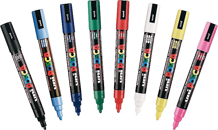 MARKER UNI POSCA PC-5M 1.8-2.5MM 8 CULORI/SET 42605 [2]