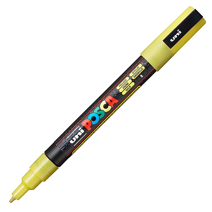 MARKER UNI POSCA UNIVERSAL SCLIPICI 3ML 0.9-1.3 mm M1272 GALBEN 42603 [2]