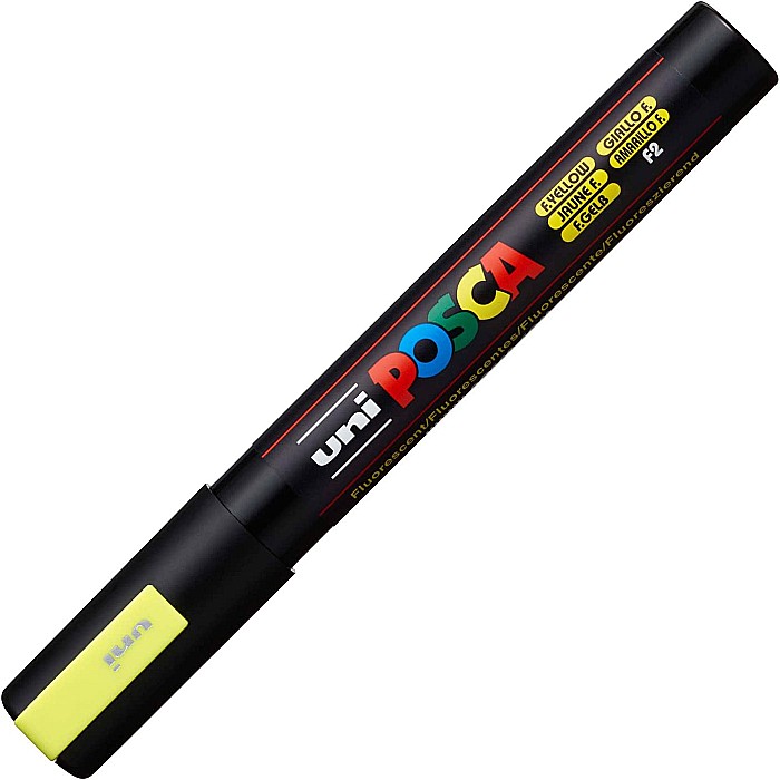 MARKER UNI POSCA UNIVERSAL 5M 1.8-2.5 MM M1458/44318 GALBEN FLUORESCENT [1]