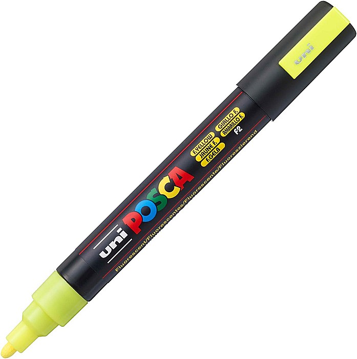MARKER UNI POSCA UNIVERSAL 5M 1.8-2.5 MM M1458/44318 GALBEN FLUORESCENT [2]