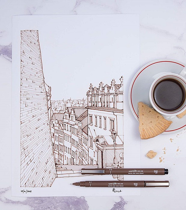 LEG LINER UNI PIN 0.1MM L369 SEPIA [7]