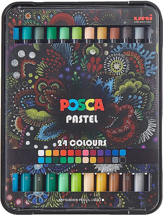PASTEL ULEIOS POSCA  KPA-100  24/SET P3287 [2]