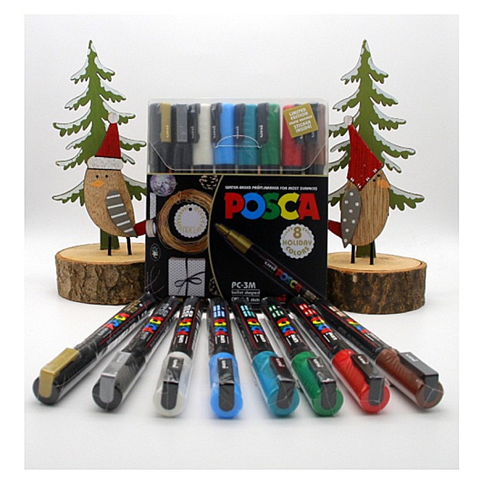 MARKER UNI POSCA PC-3M 0.9-1.3MM HOLIDAY 8 CULORI/SET 42588 [2]