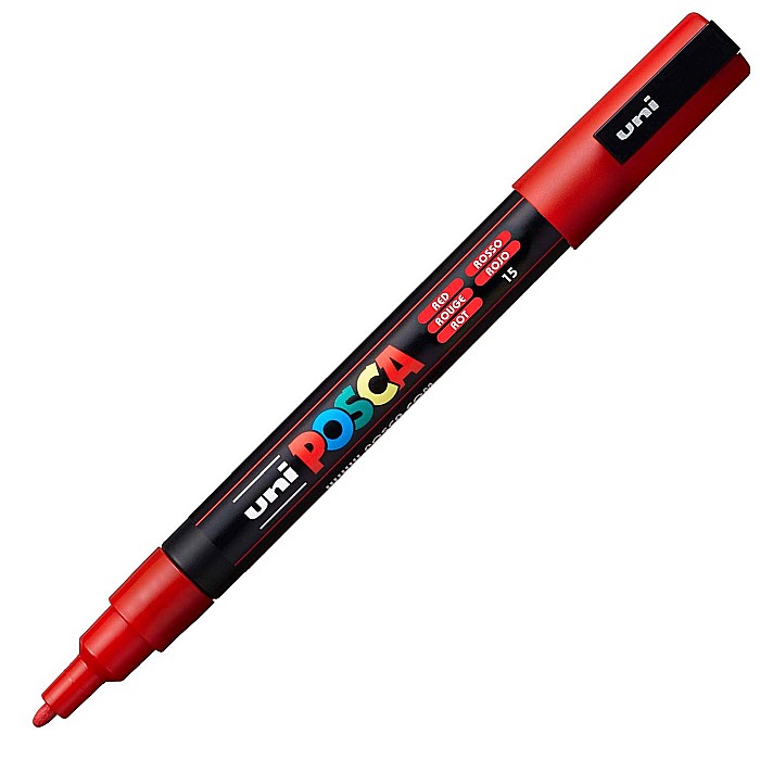 MARKER UNI POSCA UNIVERSAL 3M 0.9-1.3MM M197/14149 ROSU [2]
