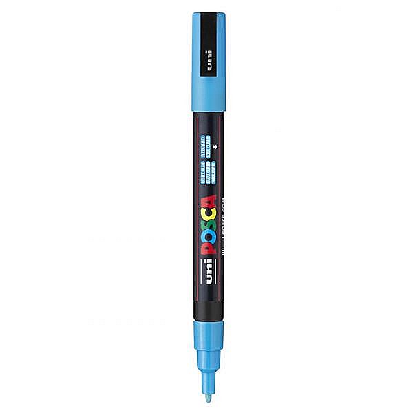 MARKER UNI POSCA UNIVERSAL 3M 0.9-1.3 MM M296/14154 ALBASTRU DESCHIS [4]