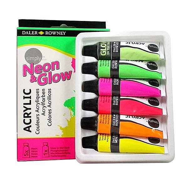 FIL CULORI ACRIL DALER ROWNEY NEON & GLOW 12ML 6/SET 126500306 [2]