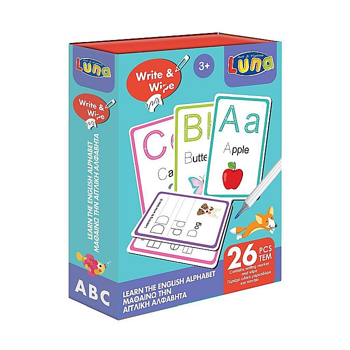 DIA JOC EDUCATIONAL CU CARTI, INVATA ALFABETUL ENGLEZESC 26/SET LUNA 621783 [1]