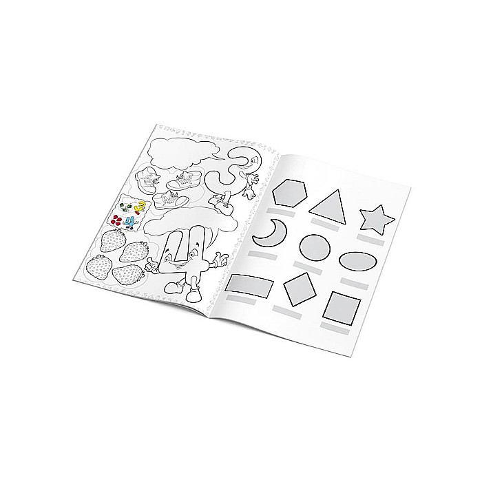 DIA CARTE PENTRU ACTIVITATI EDUCATIVE 24F CU STICKERE NUMERE SI FORME 646861 [2]