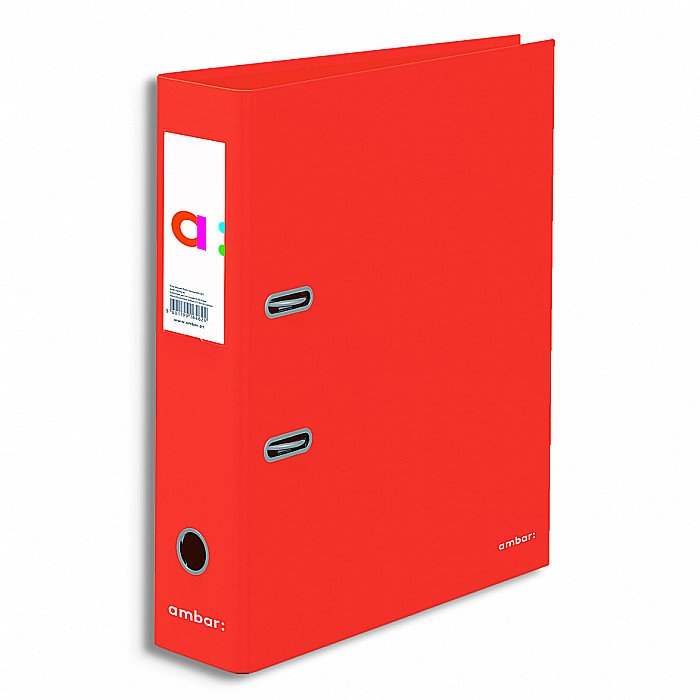 AM BIBLIORAFT A4 AMBAR NEON 7.5CM ROSU 174982 [1]