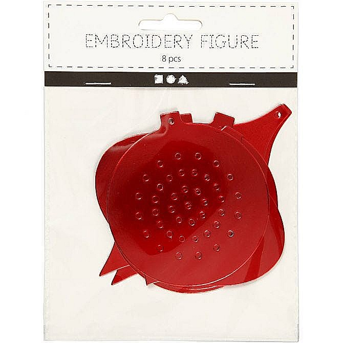 CC ORNAMENTE CRACIUN PT BRODAT, ROSII, 8.5-12 CM, HOLE SIZE 3 MM, 8/SET 219610 [2]