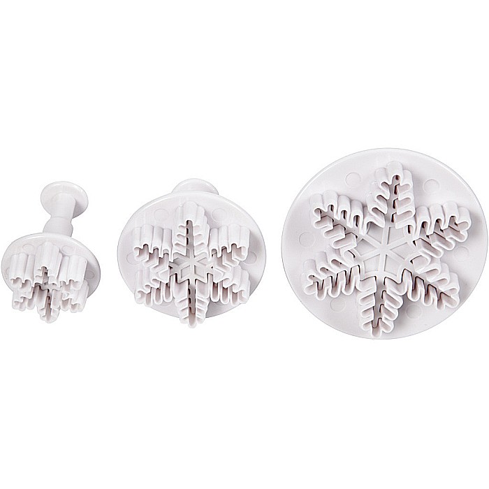 CC FORME Cookie Cutters With Stamp, Snowflake, 3,2+4,8+6,5 cm 782875 [1]