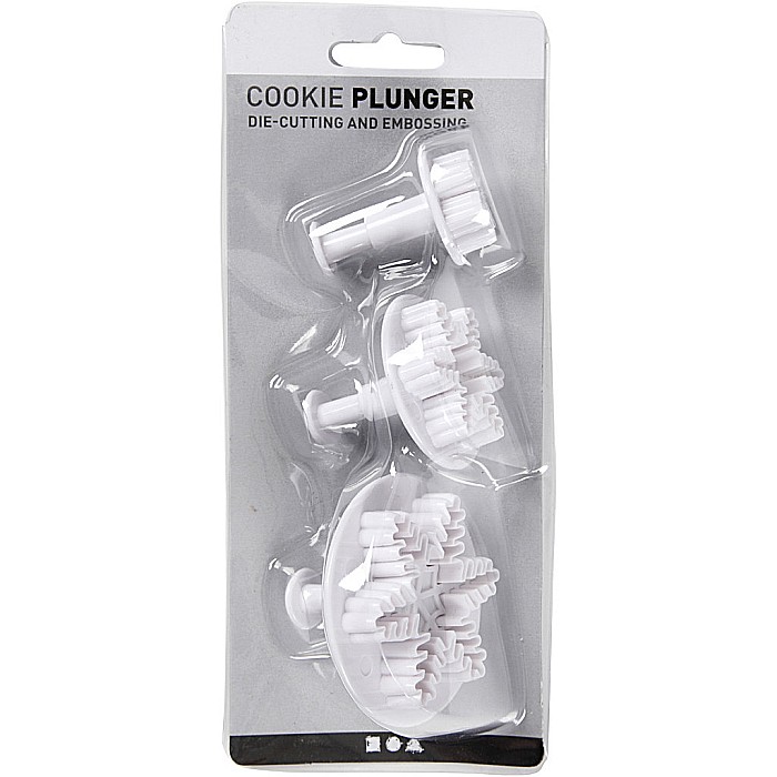 CC FORME Cookie Cutters With Stamp, Snowflake, 3,2+4,8+6,5 cm 782875 [2]