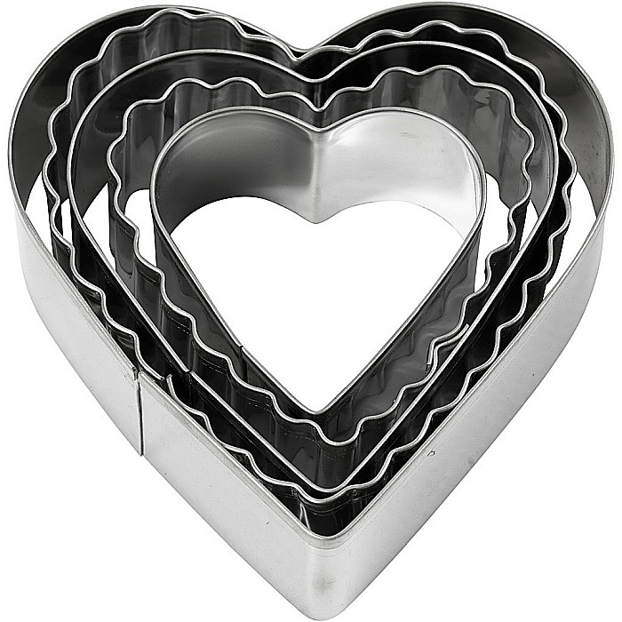 CC FORME METAL Cookie Cutters, Heart, 8 cm, 5 pc, 1 Pack 782883 [1]
