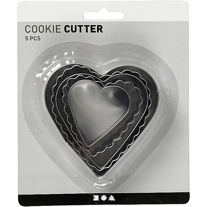CC FORME METAL Cookie Cutters, Heart, 8 cm, 5 pc, 1 Pack 782883 [2]
