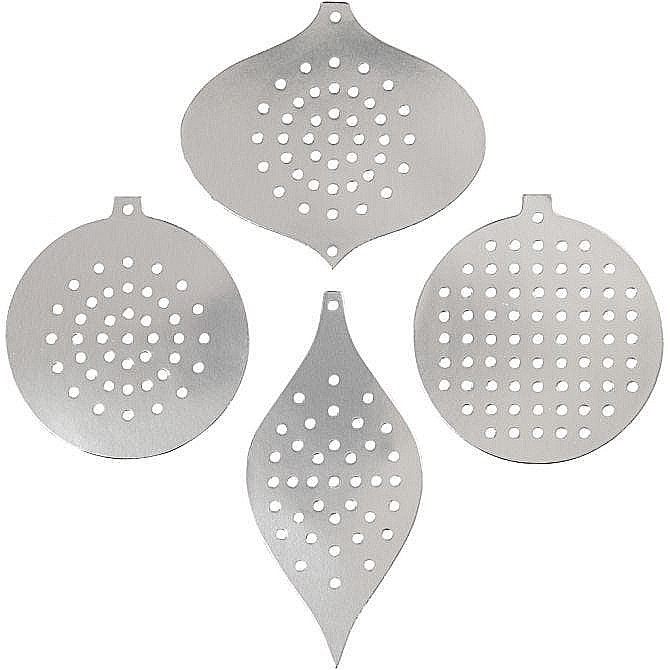 CC ORNAMENTE CRACIUN PT BRODAT, ARGINTII, 8.5- 12 CM, HOLE SIZE 3 MM, 8/SET 219612 [1]