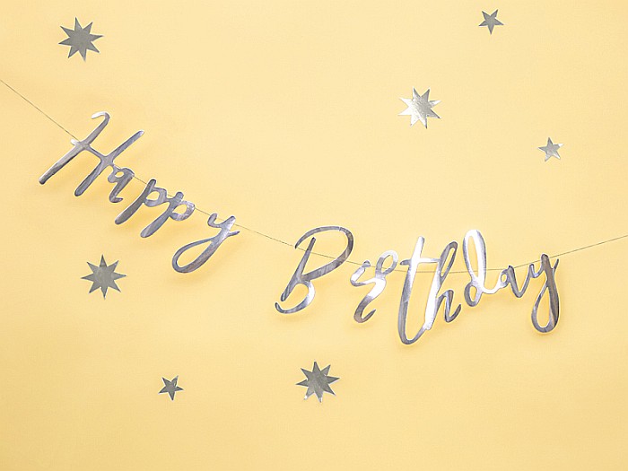 PD BANNER Happy Birthday, silver, 16.5 x 62 cm GRL75-018M [3]
