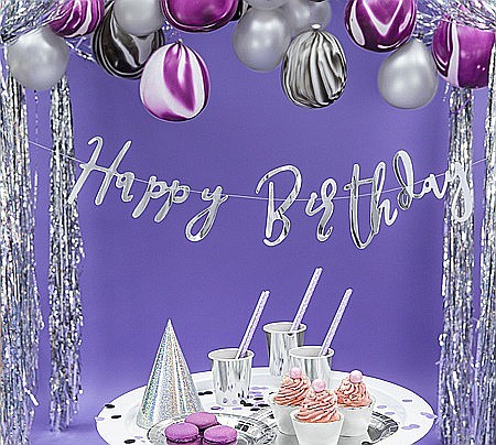 PD BANNER Happy Birthday, silver, 16.5 x 62 cm GRL75-018M [6]