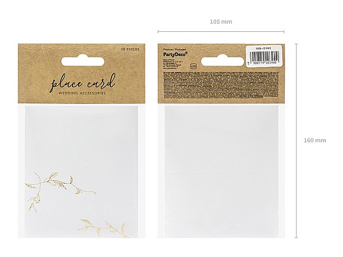 PD CARTI VIZITA MASA Place Cards Branches, gold, 9.5 x 5.5 cm 10/SET WS9-019ME [4]
