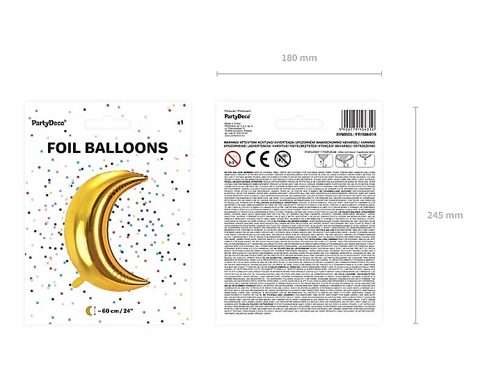 PD BALON FOLIE ALUMINIU Moon, 60cm, gold FB16M-019 [7]