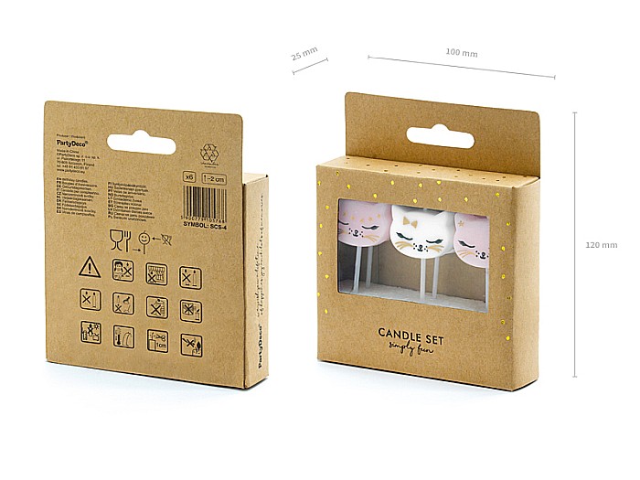 PD LUMANARI TORT Cat, mix, 2cm 6/set SCS-4 [5]