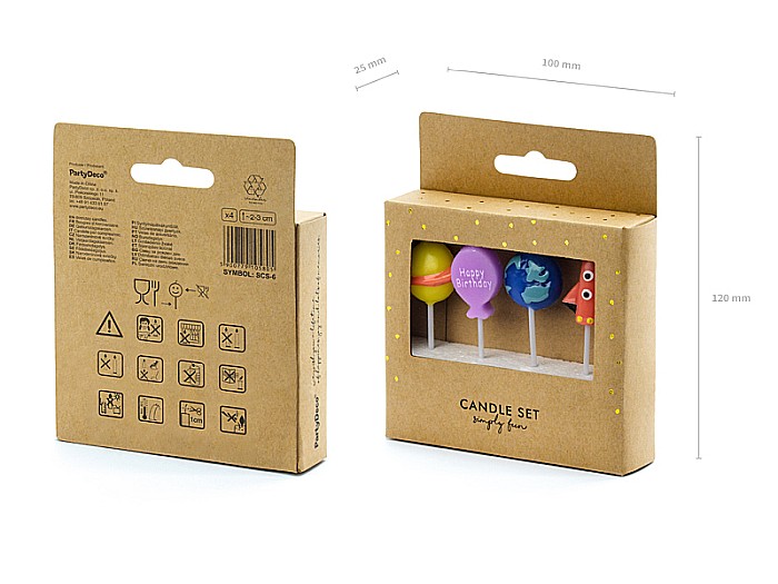 PD LUMANARI TORT Space, mix, 2-3cm 4/set SCS-6 [3]