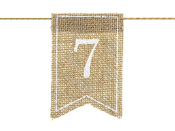 PD NUMERE PENTRU MASA DIN IUTA white, 7x10.5cm 20bucati KPZ5-008 [2]