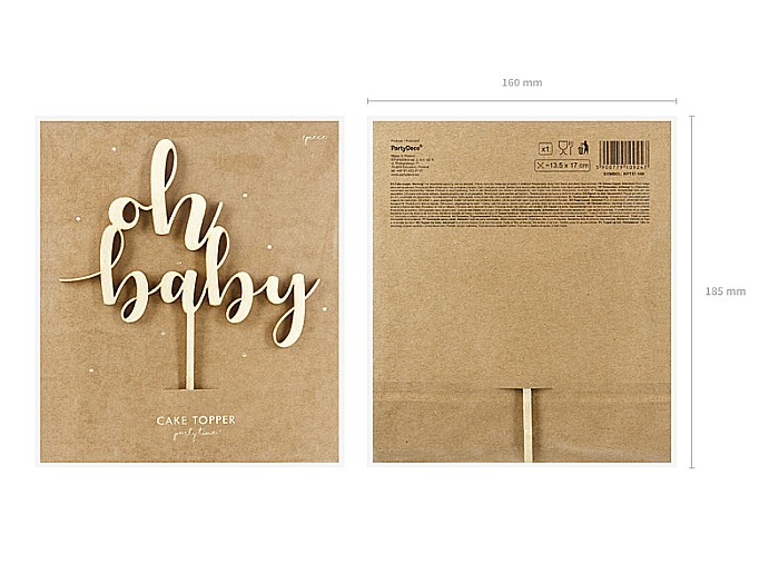 PD DECORATIUNI DIN LEMN PENTRU TORT Oh baby, 17cm KPT51-100 [3]