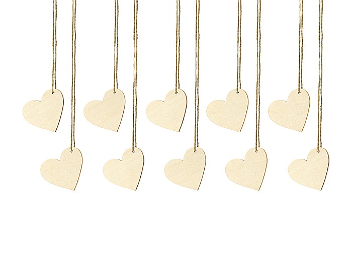 PD ACCESORII DIN LEMN, Wooden place cards Hearts, 6x5cm 10/SET WS1-100 [1]