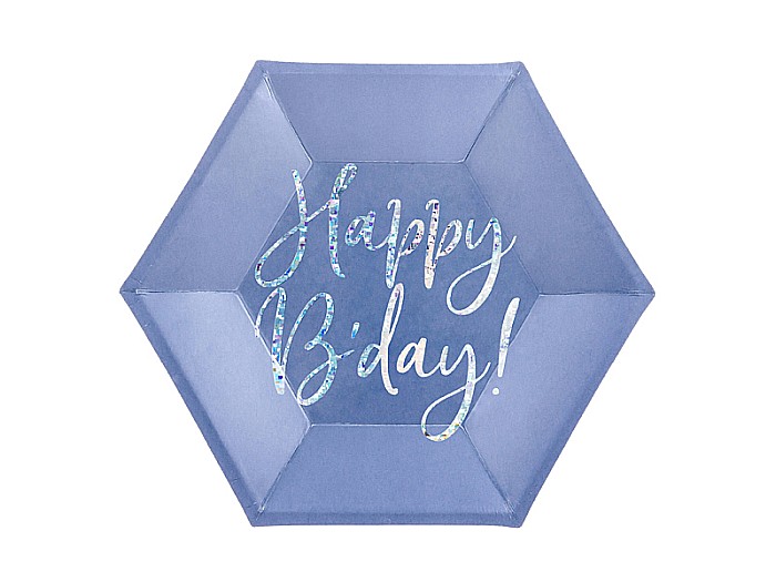 PD FARFURII CARTON Happy B'day!, navy blue, 20cm 6/set TPP63-074 [1]