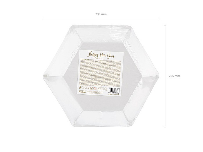 PD FARFURII CARTON Happy New Year, gold, 20cm 6/SET TPP64-019M [4]