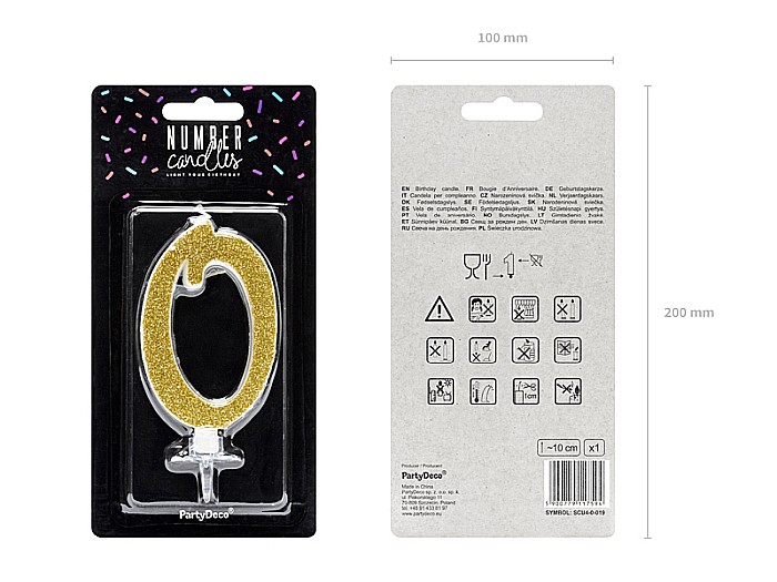 PD LUMANARI TORT Number 0, gold, 10cm SCU4-0-019 [2]