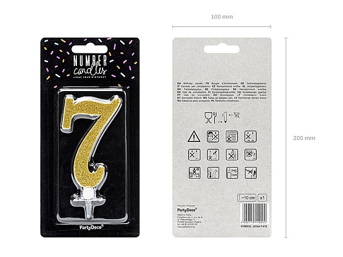 PD LUMANARI TORT Number 7, gold, 10cm SCU4-7-019 [2]