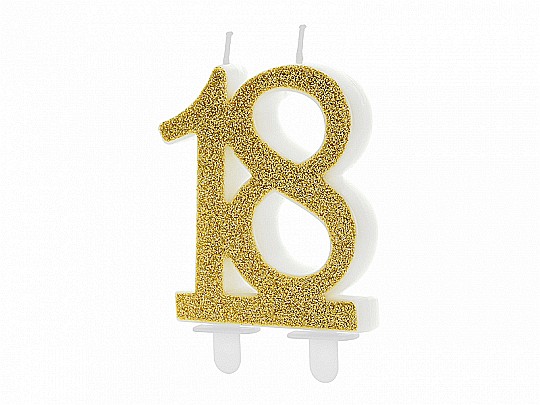 PD LUMANARE TORT Birthday candle, Number 18, gold, 7.5cm SCU5-18-019 [2]