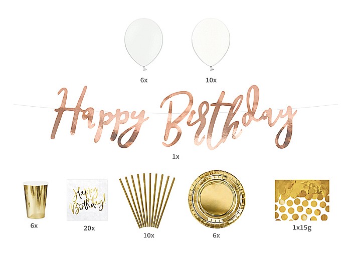 PD SET DECORATIUNI PARTY Birthday, gold 60 piese SET14 [2]