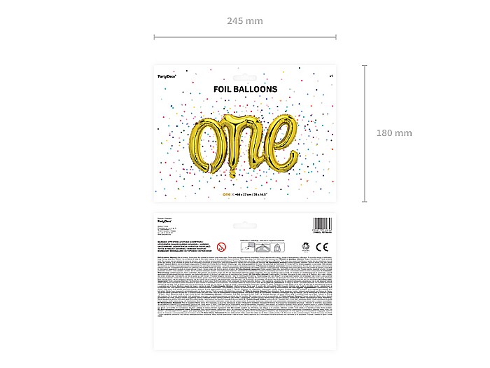 PD BALON FOLIE ALUMINIU One, gold, 66x37cm FB75M-019 [5]