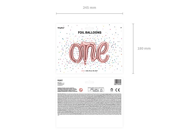 PD BALON FOLIE ALUMINIU One, rose gold, 66x37cm FB75S-019R [6]