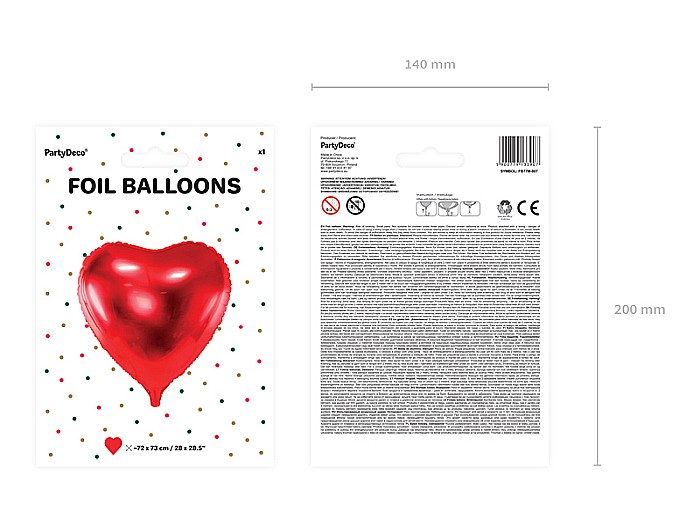 PD BALON FOLIE ALUMINIU Heart, 72*73cm, red FB77M-007 [4]
