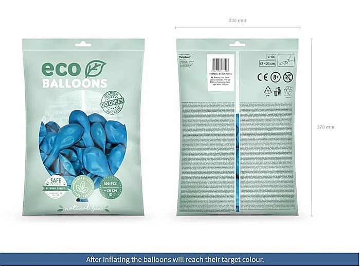 PD BALOANE Eco Balloons 26cm,  pastel light blue 100/SET ECO26P-001J [2]