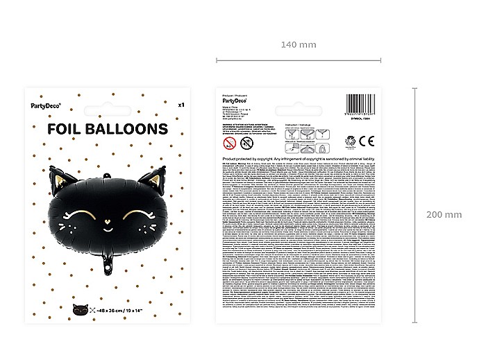 PD BALON FOLIE ALUMINIU Cat, 48x36cm, black FB84 [8]