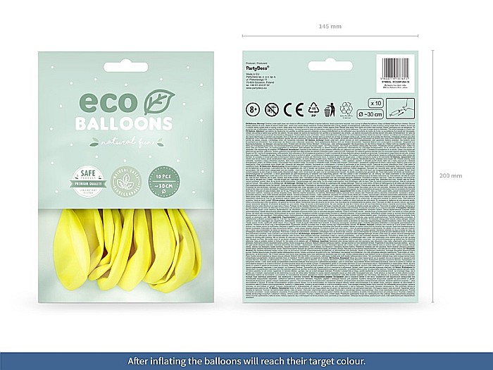 PD BALOANE Eco Balloons 26cm, pastel yellow 10/SET ECO26P-084-10 [4]