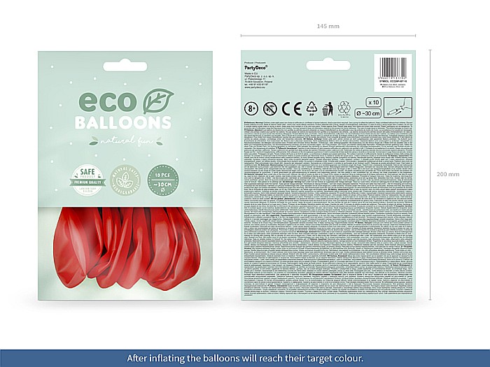 PD BALOANE Eco Balloons 26cm, pastel red 10/SET ECO26P-007-10 [4]
