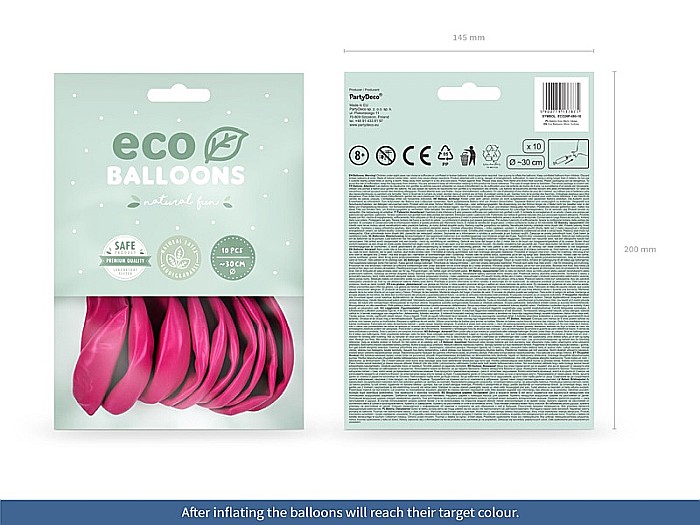 PD BALOANE Eco Balloons 26cm, pastel fuchsia 10/SET ECO26P-080-10 [2]