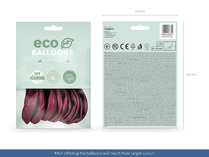 PD BALOANE Eco Balloons 26cm, pastel deep red 10/SET ECO26P-082-10 [2]