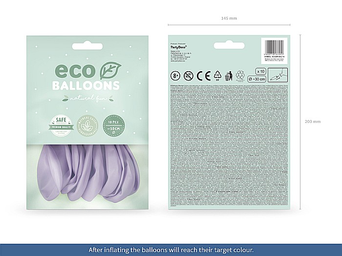 PD BALOANE Eco Balloons 26cm, pastel light lilac 10/SET ECO26P-004J-10 [8]